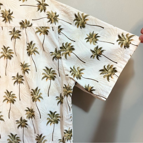 3/$10⚡️Vintage KY’s Made In Hawaii Cream Green Palm Tree Button Up - Picture 12 of 14